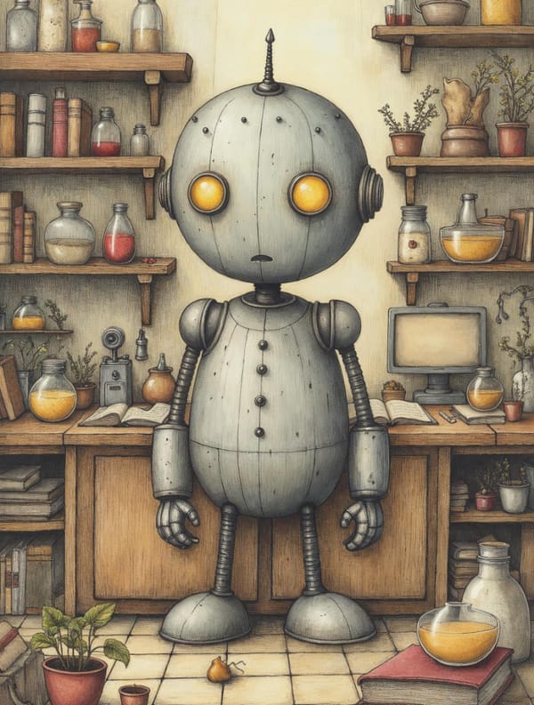 Ilustración de El Robot Curioso — 2