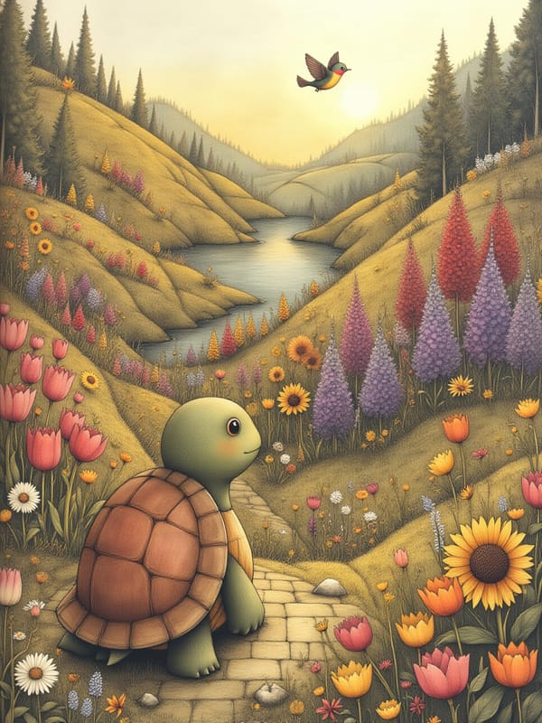 Illustration de La Tortue et le Colibri — 2