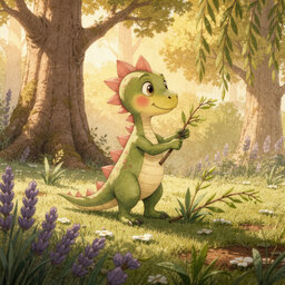 Illustriertes Kinderbuch über Herbi, einen jungen grünen Dinosaurier, der lernt, seinen Vorlieben treu zu bleiben, wenn er Kakao nicht mag wie die anderen. Lehrreiche Geschichte über persönliche Autonomie, sozialen Druck und Mut für Kinder von 5 bis 7 Jahren. Kurze Geschichte mit Werten über Respekt für Unterschiede und Authentizität.